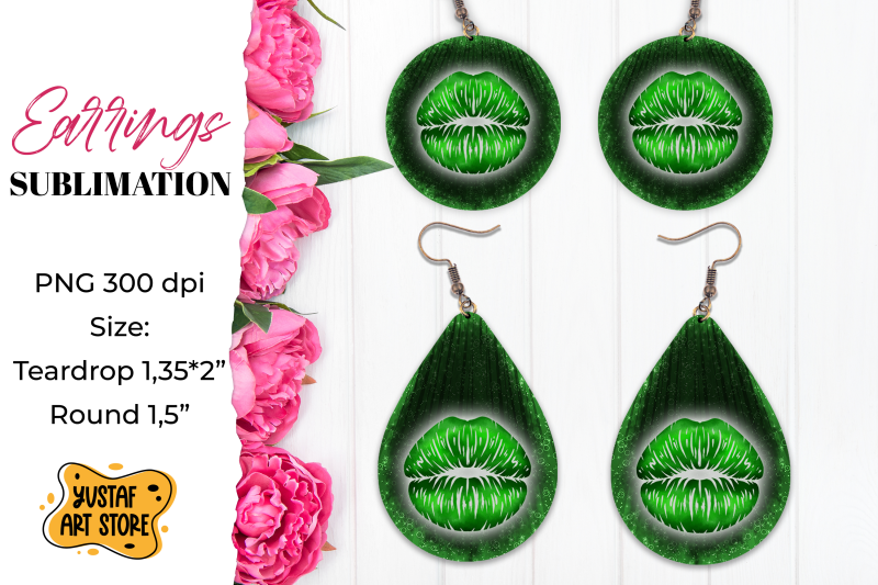 patrick-039-s-day-earrings-sublimation-teardrop-and-round