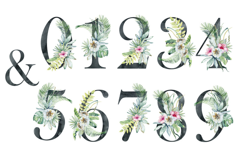 watercolor-tropical-floral-alphabet