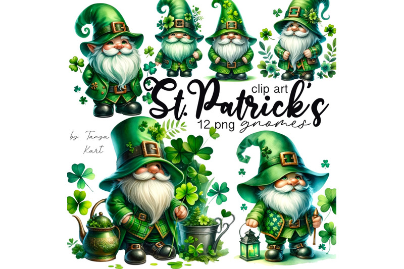 st-patrick-039-s-day-gnome-clipart-bundle