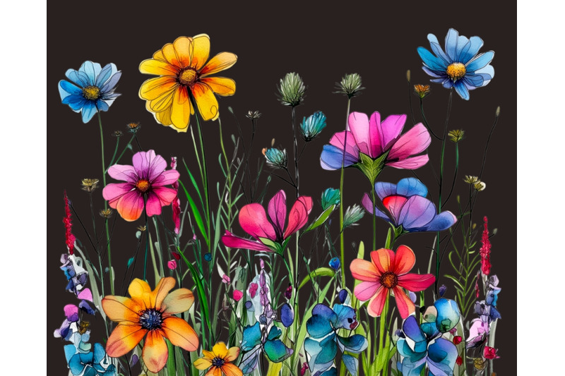 wildflower-meadow-digital-clipart