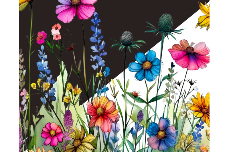 wildflower-meadow-digital-clipart