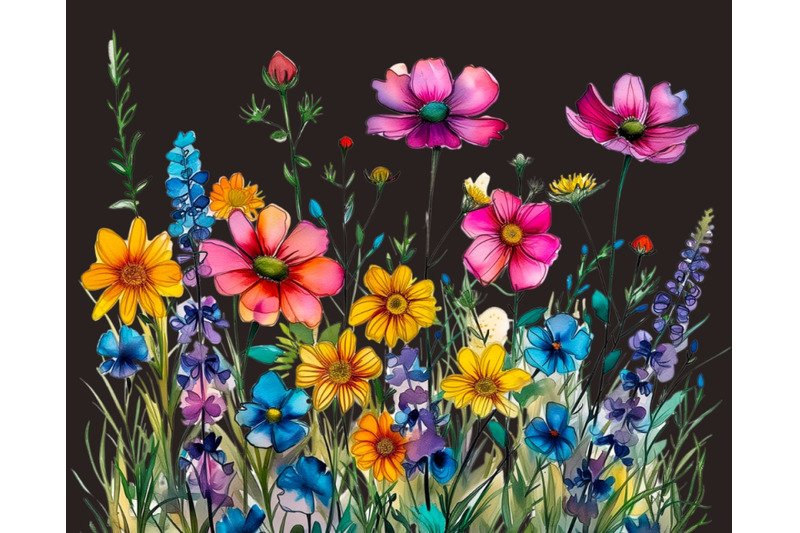 wildflower-meadow-digital-clipart