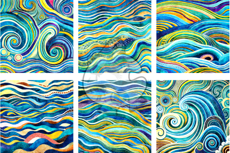 watercolor-ocean-waves-abstract-backgrounds