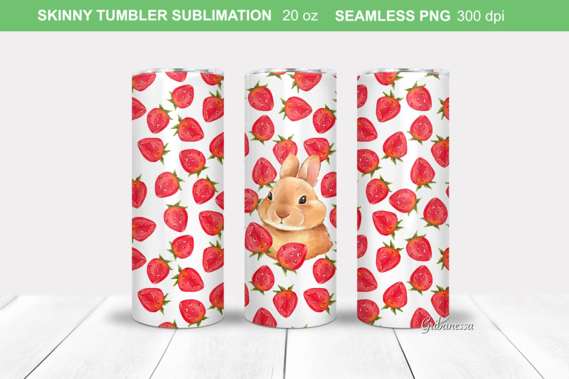 bunny-and-strawberry-tumbler-seamless-wrap-sublimation