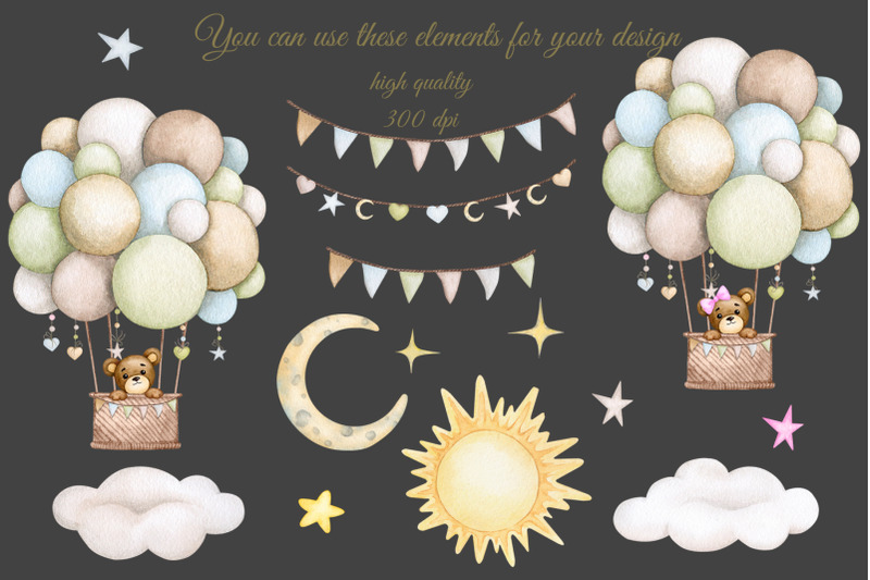 baby-shower-set-watercolor-png