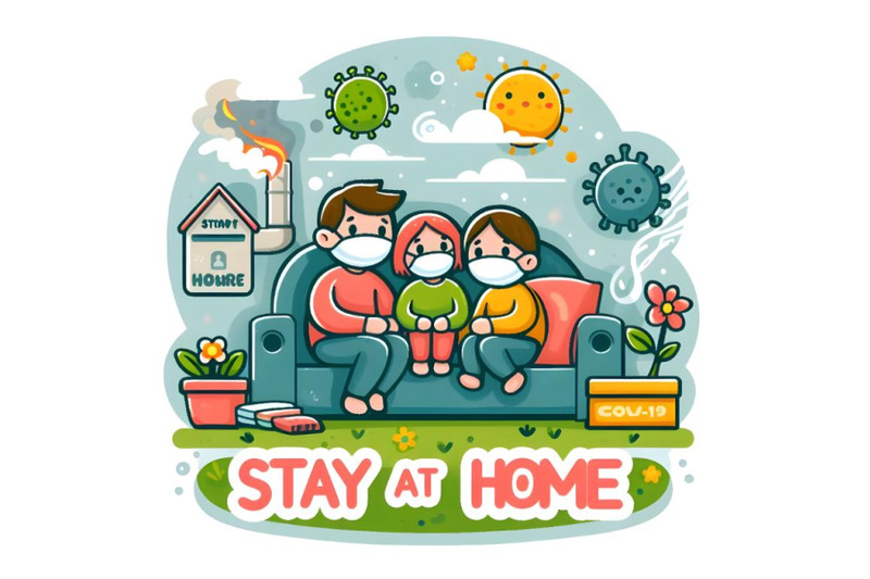 vector-sticker-about-family-in-quarantine