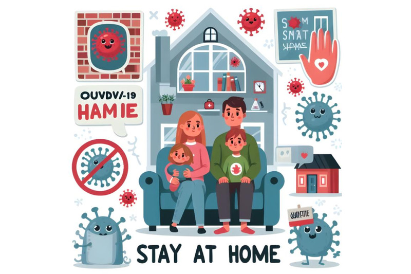 vector-sticker-about-family-in-quarantine