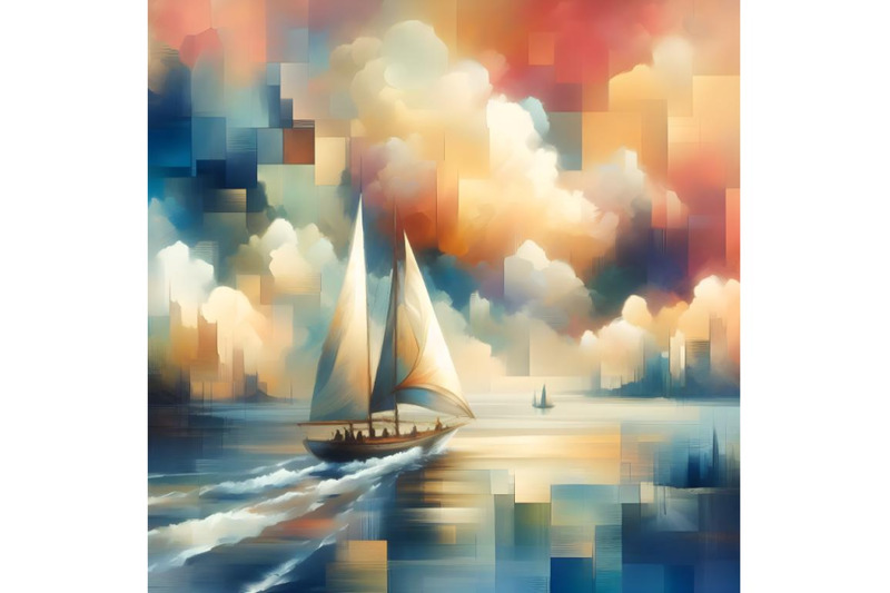 oil-paintings-with-boat-sail-on-sea