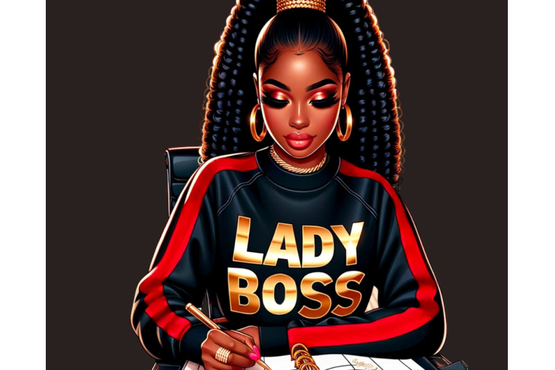 motivational-boss-babe-png-black-woman-clipart