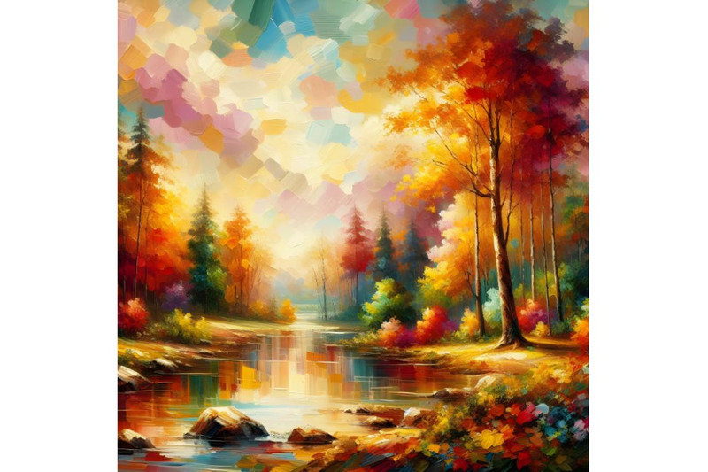 oil-painting-landscape-colorful-autumn-forest