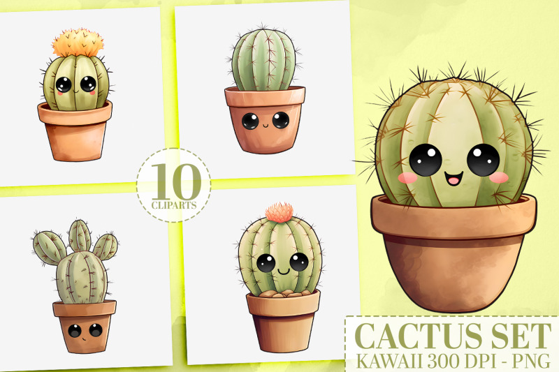 100-kawaii-plant-clipart-mega-bundle-cute-png-watercolor-pot