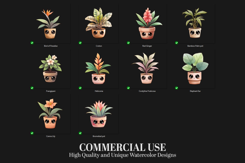 tropical-kawaii-plant-cliparts-cute-exotic-plants-png