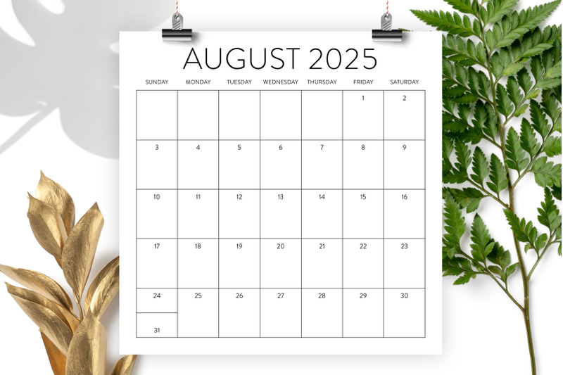 2025-square-calendar-template