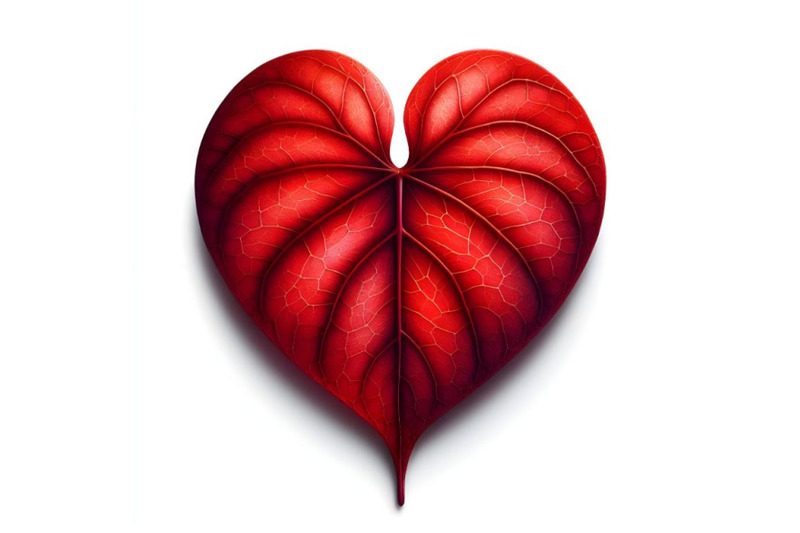 red-heart-leaf-on-white