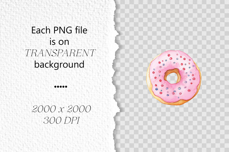 donuts-watercolor-clipart-bundle-png-donuts-elements-food-clipart