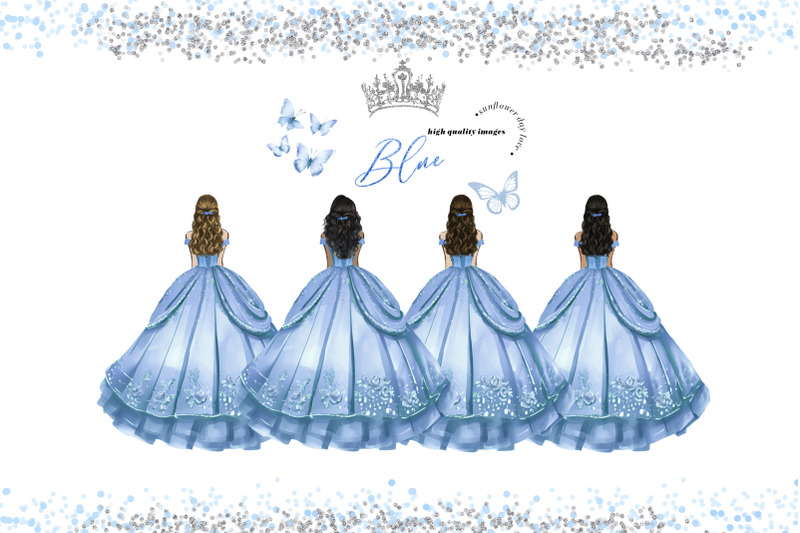 arch-blue-princess-dresses-clipart-blue-quinceaera