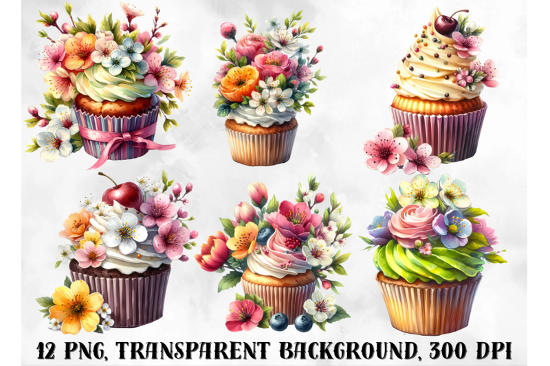 cupcake-clipart-spring-flowers-cakes