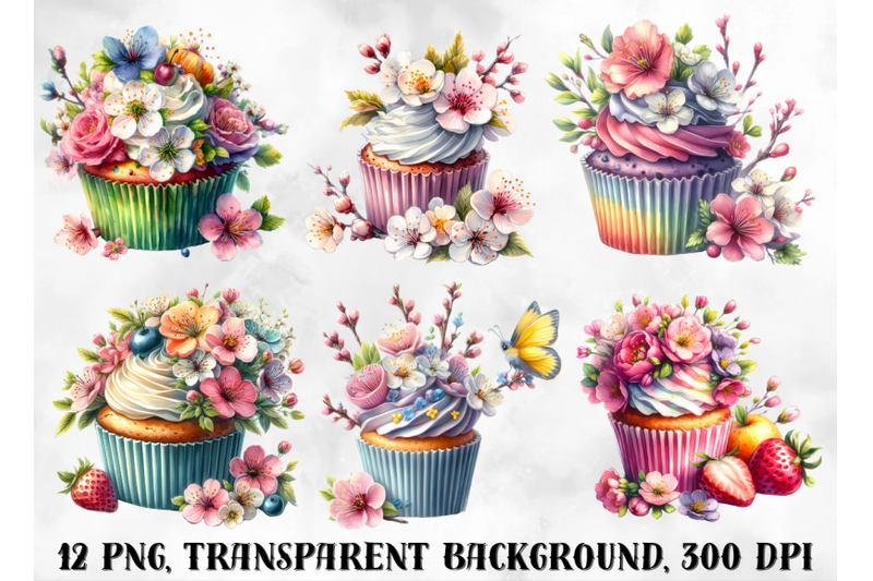 cupcake-clipart-spring-flowers-cakes