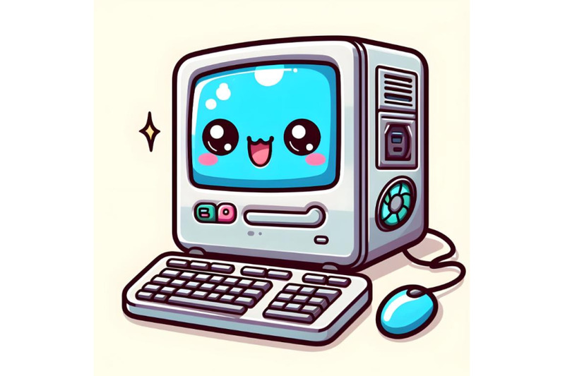 cute-computer-on-white-background