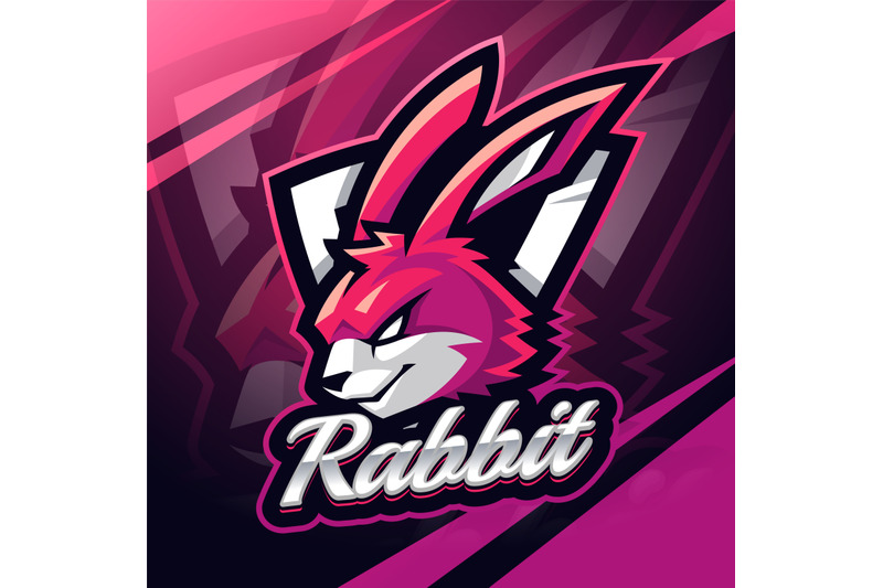 rabbit-head-esport-mascot-logo-design