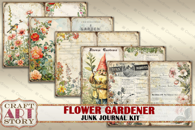 flower-gardener-junk-journal-pages-printables