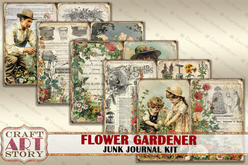 flower-gardener-junk-journal-pages-printables