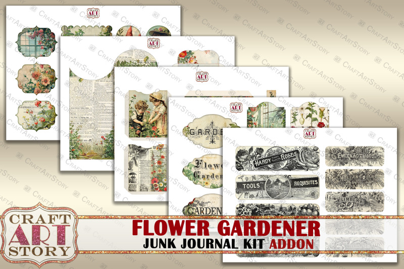 flower-gardener-junk-journal-pages-addon-printables