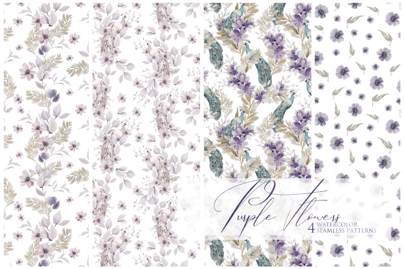 4-watercolor-purple-seamless-flowers