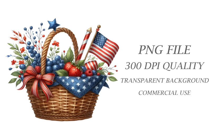 watercolor-4ft-of-july-basket-clipart