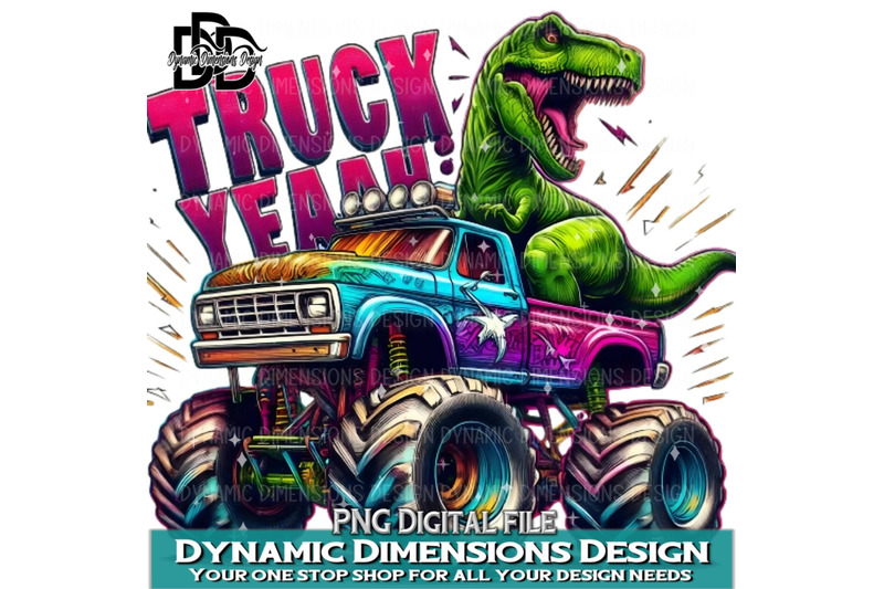 t-rex-png-sublimation-design-t-rex-riding-a-monster-truck-instant-di