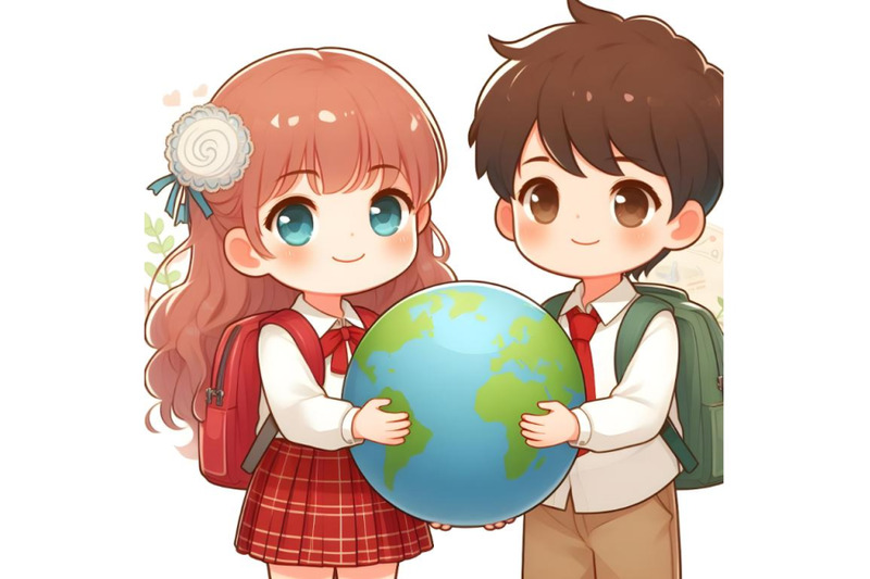 a-girl-and-a-boy-holding-a-globe