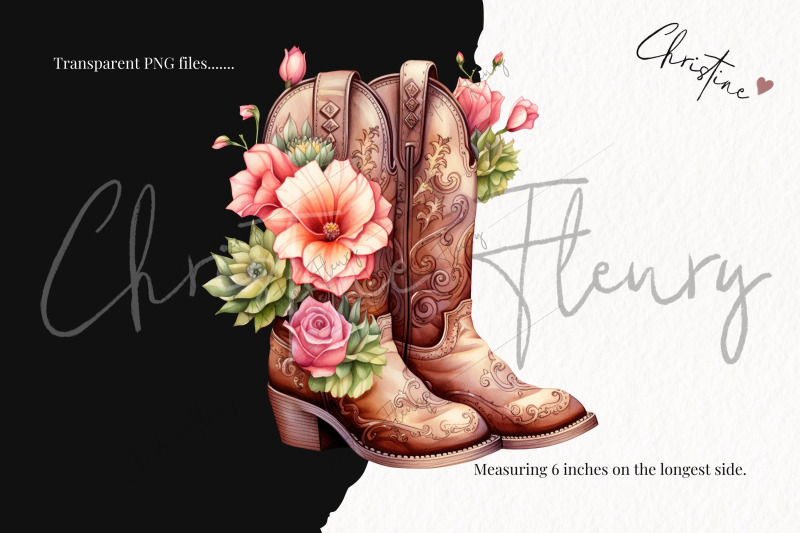 rustic-floral-cowboy-boots-clipart