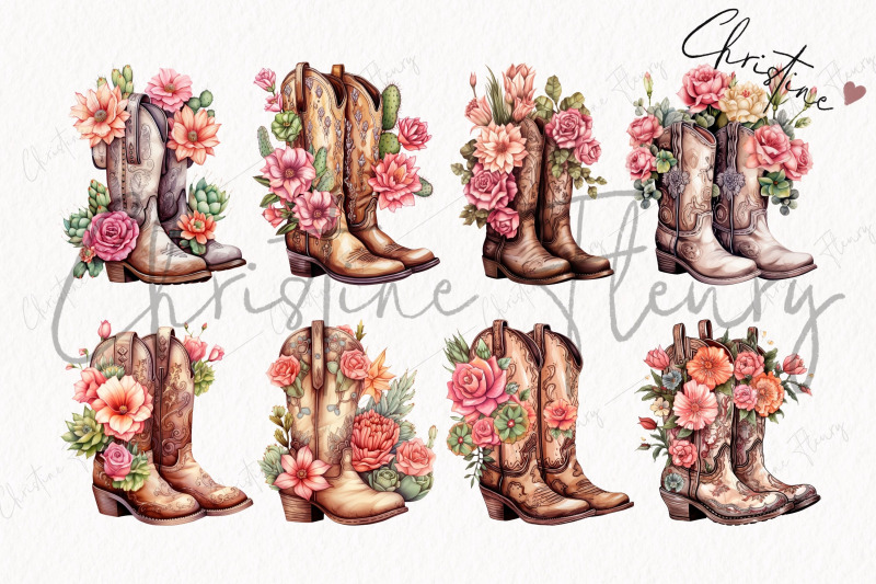 rustic-floral-cowboy-boots-clipart