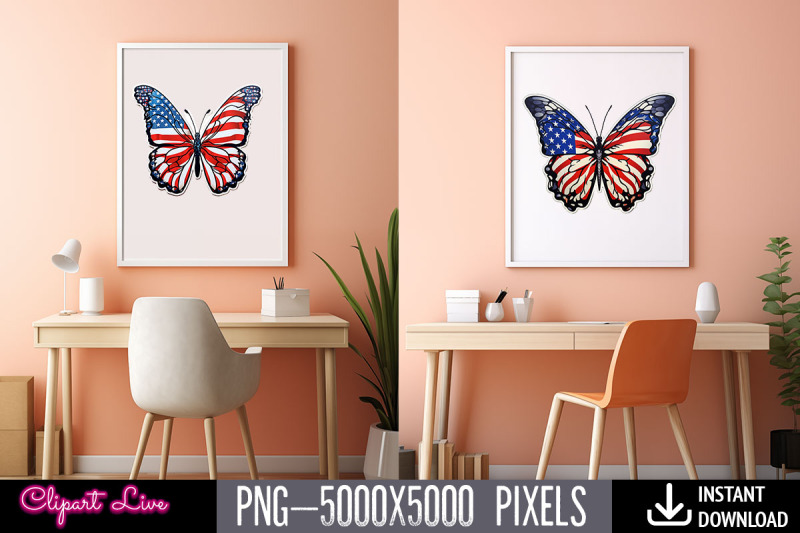 american-flag-butterfly-clipart-bundle