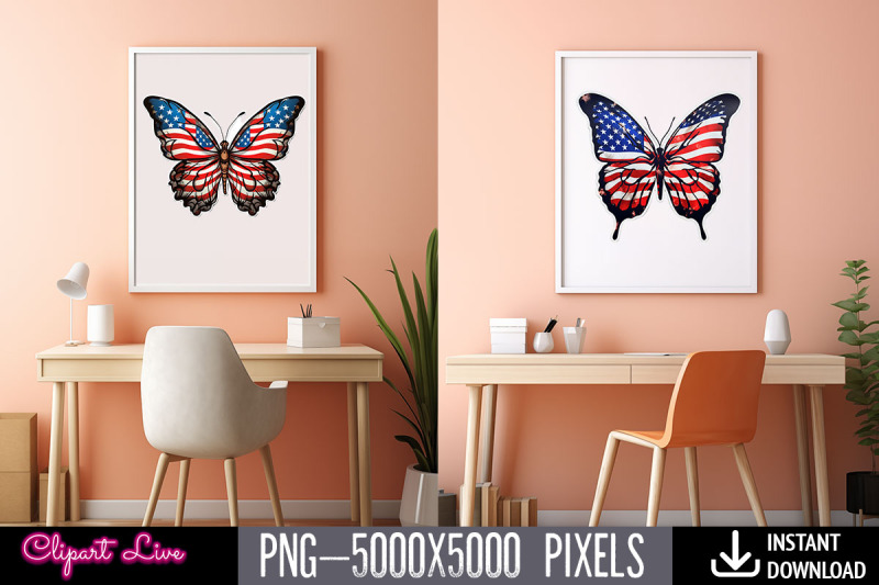 american-flag-butterfly-clipart-bundle