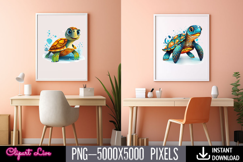 cute-stylized-turtle-clip-art-bundle