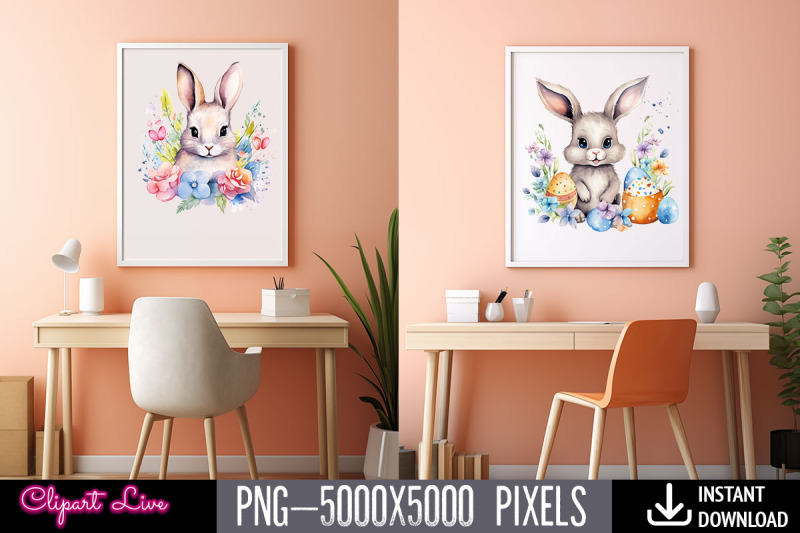 easter-bunny-watercolour-clipart-bundle