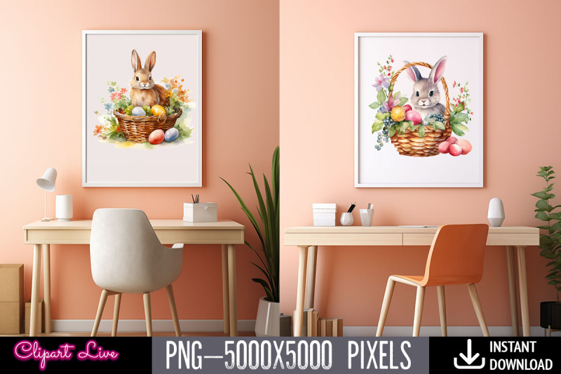 easter-rabbit-basket-watercolor-bundle