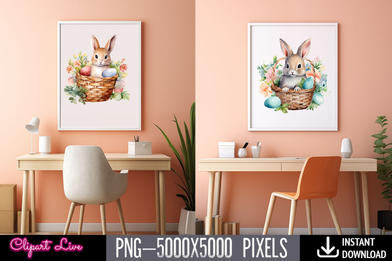 easter-rabbit-basket-watercolor-bundle