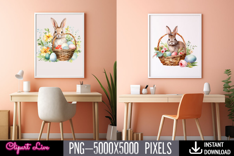 easter-rabbit-basket-watercolor-bundle