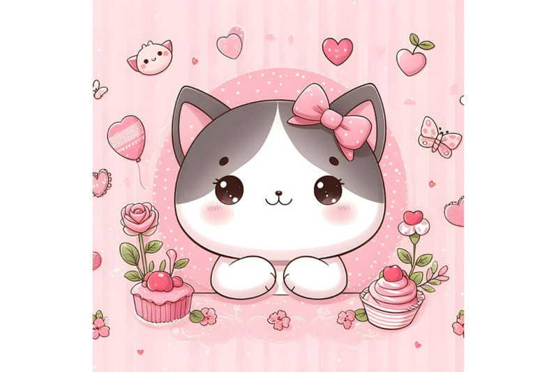 cute-cat-pink-background