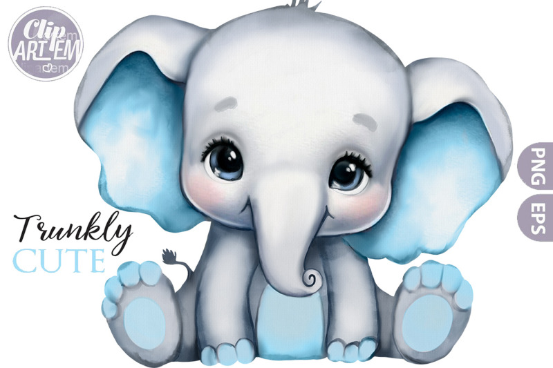 cute-elephant-with-blue-ears-watercolor-png-and-vector-files