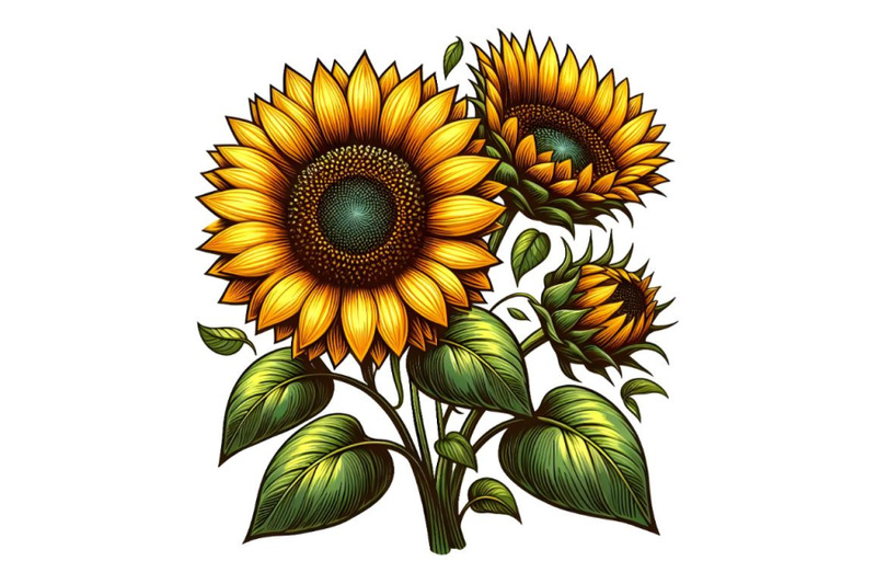 sunflower-on-white-background