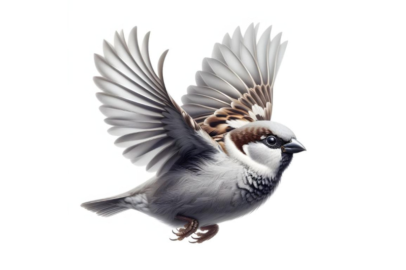 painting-of-a-sparrow-flying