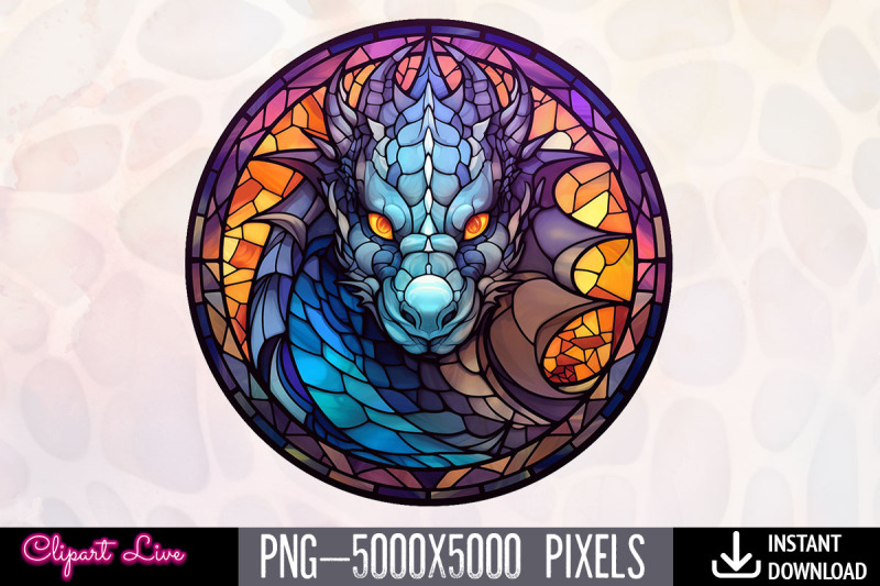 stained-glass-dragons-fantasy-clipart