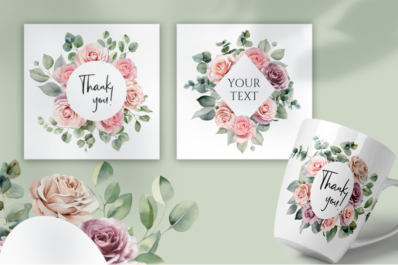 roses-and-eucalyptus-flowers-frames-clipart-png-nbsp-sublimation-desing