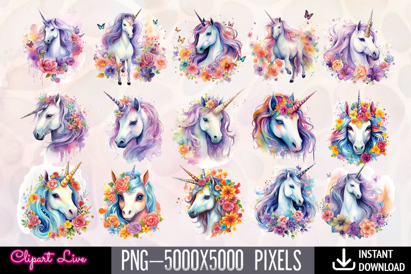 unicorn-watercolor-bundle