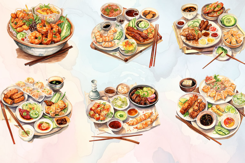 asian-food-watercolor-clipart-bundle