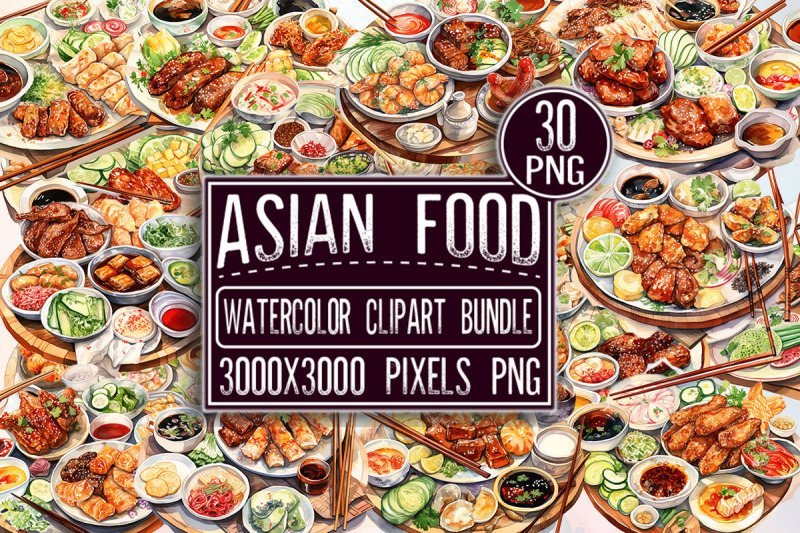 asian-food-watercolor-clipart-bundle