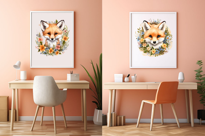 baby-fox-in-wildflower-wreath-clipart-bundle
